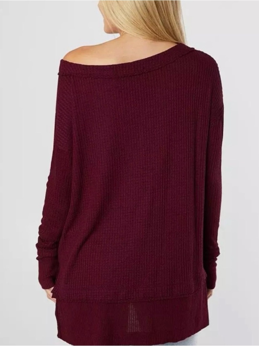 NWT FREE PEOPLE WE THE FREE North Shore Thermal Tunic Top Fig Sorbet Size Small - Picture 2 of 15